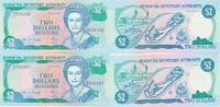 Bermuda 2 Dollars 2x folgende Nummern , 2 Scheine -