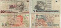 Brasilien 50 100 Cruzeiros Banknote Geldscheine 50 100 Cruzeiros (III) 2 Scheine -