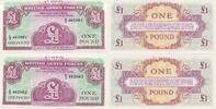 Großbritannien, British Armed Forces 1 Pound 2x folgende Nummern , 2 Scheine , British Armed Forces 4 th Series -