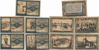 Glogau 5 Notgeldscheine der Stadtbank 25-50-75 Pf., 1 u. 2 Mark um 1920 -