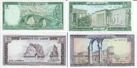 Libanon 5 und 10 Livres Banknote Geldscheine 5 und 10 Livres (unc) 2 Scheine -