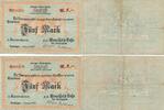 Deutsches Reich Deutschland 2x 5 Mark HATTINGEN, Henschel und Sohn G.m.b.H., Abt. Henrichshütte; westfalen Notgeld -