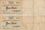 Deutsches Reich Deutschland 2x 5 Mark HATTINGEN, Henschel und Sohn G.m.b.H., Abt. Henrichshütte; westfalen Notgeld -