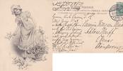 Ak Mädchen mit Blumenkorb 31.12.1907 (1907) -