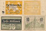 Deutsches Reich Deutschland 5 und 10 Millionen Mark, 2 Scheine Notgeldschein Bochum, Westfalen -