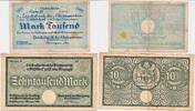 Deutsches Reich Deutschland 1000, 10000 Mark 2x Notgeldschein, Düsseldorf, Landesbank der Rheinprovinz -