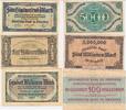 Deutsches Reich Deutschland 50000, 5, 100 Millionen Mark 3x Notgeldschein, Sachsen, Länderbank, Sächsische Bank zu Dresden -