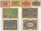 Deutsches Reich Deutschland 1, 2, 50, 100 Mark Banknoten, Lot, 4 Stück -