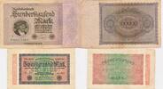 Deutsches Reich Deutschland 20, 100 tausend Mark 2x Banknoten -