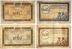 Deutsches Reich, Besetztes Rheinland 0,05-0,10 Franc Banknoten 2 Stück Lot, Französisch-Belgische Eisenbahn. Regie des Chemins de Fer -