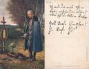 Deutsches Reich Deutschland AK Ansichtskarte Postkarte, I. WK Weltkrieg Kaiser Wilhelm II. am Grab eines gefallenen Soldaten -