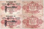 Deutschland Deutsches Reich 2x 20 Mark Notgeldschein Notgeld Hof Bayern 2 Scheine -
