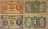 Niederländisch-Indien 1 Gulden, 50 Cent Banknoten 2 Stück Lot, WILHELMINA -