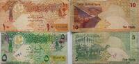 Katar 5, 10 Riyals Banknote -