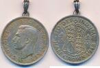 1/2 Half Crown 1948 Großbritannien Silber Anhänger,  Georg VI. (1936-1952) ss