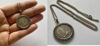 Münzanhänger Silber Brieftaubenliebhaber 835er Silber Silberschmuck -