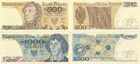 Polen 500 und 1000 Zloty 2x Geldschein -