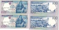 2x 100 Escudos 1981 Portugal mit fortlaufende Ser. Nr, 2 Stück unc