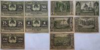 Deutschland Deutsches Reich 25, 50, 75 Pfennig, 1, 1.5 Mark Notgeld Lähn Wlen Schlesien 5 Stück, Serie F -