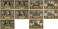 1,2 Mark, 25,50,75 Pfennig 1922 Deutschland, Deutsches Reich 5 x Notgeldschein, Stadt Glogau I- bis III