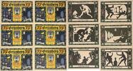 Deutschland, Deutsches Reich 6 x 75 Pfennig 6 x Notgeldschein, Stadt Grünberg, Schlesien -