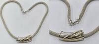 Silberschmuck 925er Silber Schlauchkette mit bicolor Anhänger Collier Silbercollier -