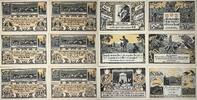 Deutschland, Deutsches Reich 1,2 Mark, 10,25,50,75 Pfennig 6 x Notgeldschein, Escherhausen, Braunschweig -