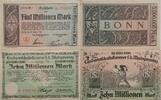 Deutschland, Deutsches Reich 5, 10 Millionen Mark Grossnotgeld, Bonn, Westfalen, Stadt und Handelskammer, Landwirtschaftskammer -