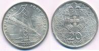 Portugal 20 Escudos Silbermünze, Salazar Brücke Lissabon, Ponte Lazar Lisboa -