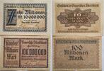 Deutschland, Deutsches Reich 10 Millionen, 100 Millionen Mark Grossnotgeld, München, Bayern, Bayerische Staatsbank, 2 Stück lot -