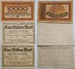 Deutschland, Deutsches Reich 10000, 2* 1 Million Mark Grossnotgeld, Münster, Nordrhein-Westfalen, Landesbank Westfalen, Serien A, B -