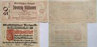 Deutschland, Deutsches Reich 5 Millionen, 20 Millionen Mark Grossnotgeld, Münster, Nordrhein-Westfalen, Landesbank Westfalen, Serie A -