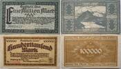 Deutschland, Deutsches Reich 100000, 1 Million Mark Großnotgeld, Siegburg, Nordrhein-Westfalen, Stadt, 2 Stück lot -