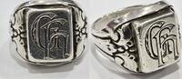 Silberschmuck 835er Silber Antik Silberring Siegelring Ring 835 er Silber mit Gravur -