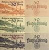 Deutschland, Deutsches Reich 3 x 50 Pfennig 3 x Notgeldschein, Gutschein der Stadt Gemünden a.M., Bayern -
