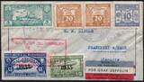 Briefmarken 45 Pesos 2236 Zeppelin 1936 Paraguay 7. SAF Reko-Brief  Frankfurt/Main Si 356 /