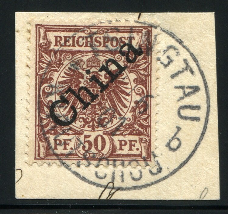 Kiautschou China 1901 Mitläufer M 6 I Luxus Stempel Tsingtau B Attest 