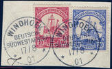 Briefmarken 1901 DSWA Briefstück ° Windhoek 17/8/01 Luxus Kaiseryacht / 89
