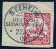 Briefmarken 22 v. Chr. DSWA 1909 Briefstück ° Seeheim 22/12/09 Luxus Kaiseryacht / 85