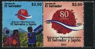 Briefmarken El Salvador Japan Dipl. Beziehungen Flaggen Flags Diplomatic Relations MNH -