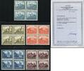 Briefmarken Dt. Reich 1932 Nothilfe 474-478 Viererblocks Luxus Fotoattest Schlegel BPP / 1 -