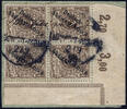 Briefmarken 1898 DSWA Michel 1 a Block/4 Eckrand ° Khanrivier 2/9/98 Luxus Briefstück / 195