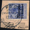 Briefmarken DP Marokko Michel 49 ° Fes 12/7/12 Type 2 Luxus Briefstück/PA / 95 -
