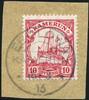 Briefmarken 1913 Kamerun Michel 22 ° Ebolowa 16/8/13 Briefstück Luxus Geprüft Mansfeld / 32
