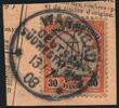 Briefmarken 1908 DSWA Michel 16 ° Warmbad 13/7/08 Luxus Briefstück/Postanweisung / 179
