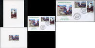 Briefmarken Dschibuti Djibouti 1979 Vulkan Ardoukoba Volcano 243-244 Epreuve Deluxe + FDC -