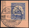 Briefmarken 1913 DSWA Michel 14 ° Okahandja 2/10/13 Type 7 Luxus Briefstück/PA / 145