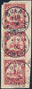 Briefmarken Kamerun 1906 Michel 9 Dreierstreifen ° Buea 7/11/06 Briefstück / 9 -