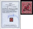 Briefmarken Kiautschou Michel 1 II F II Type 3 Ungebraucht * Fotoattest BPP / 88  1900 