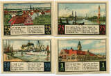 Pommern, 25 Pf, 50 Pf, 75 Pf, 1 Mk o. Dat., Swinemünde - Städt. Sparkasse, UNC
